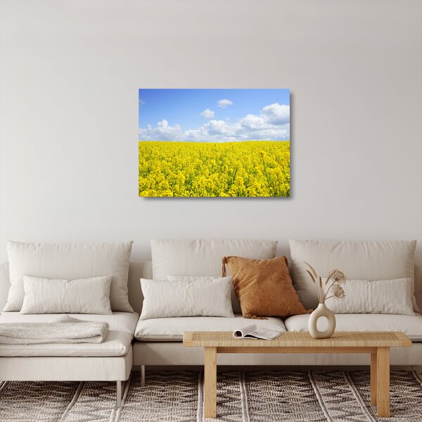 Staklena slika žutog polja (70x50 cm)