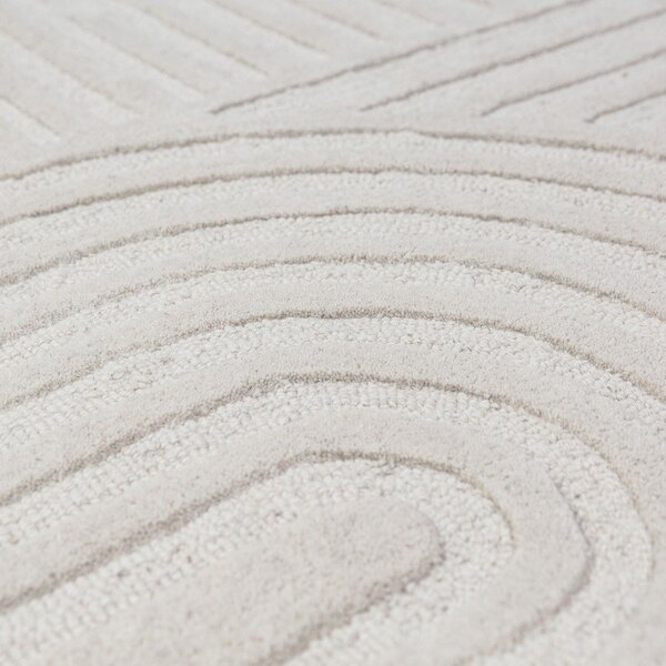 Ručno rađena vunena staza boje slonovače 60x230 cm Zen Garden – Flair Rugs
