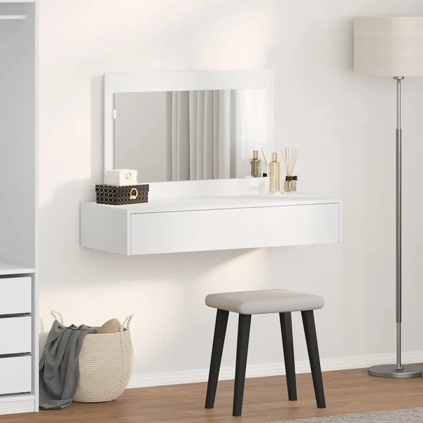 Toaletni stol Bijelo 100 x 40 x 70 cm Konstruirano drvo - 100 x 40 x 70 cm Bijeli bez LED svjetala