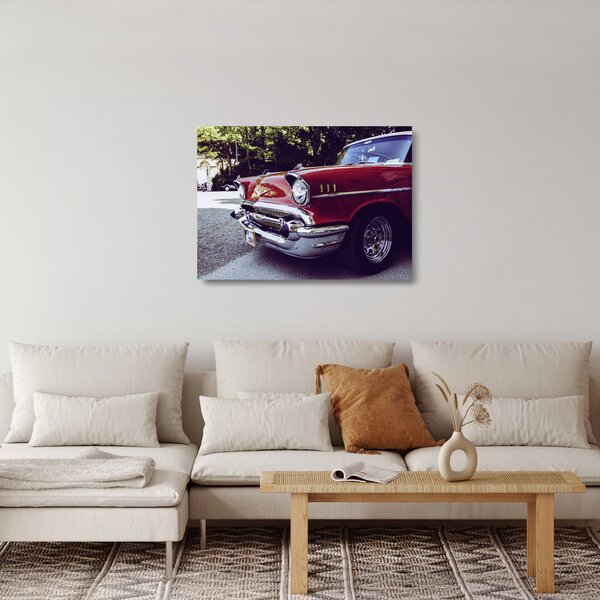 Staklena slika starog automobila (70x50 cm)