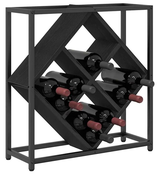 Stalak za vino 16 boca Konstruirano drvo Crni hrast - Crni hrast