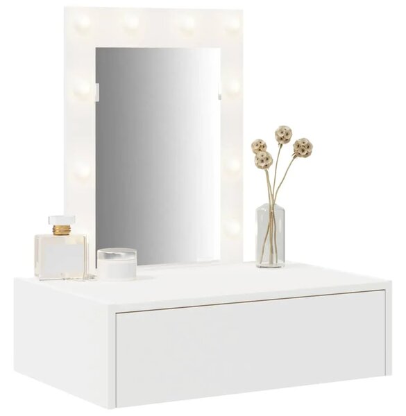 Toaletni stol Bijelo 60 x 40 x 70 cm Konstruirano drvo - 60 x 40 x 70 cm Bijeli s LED-om
