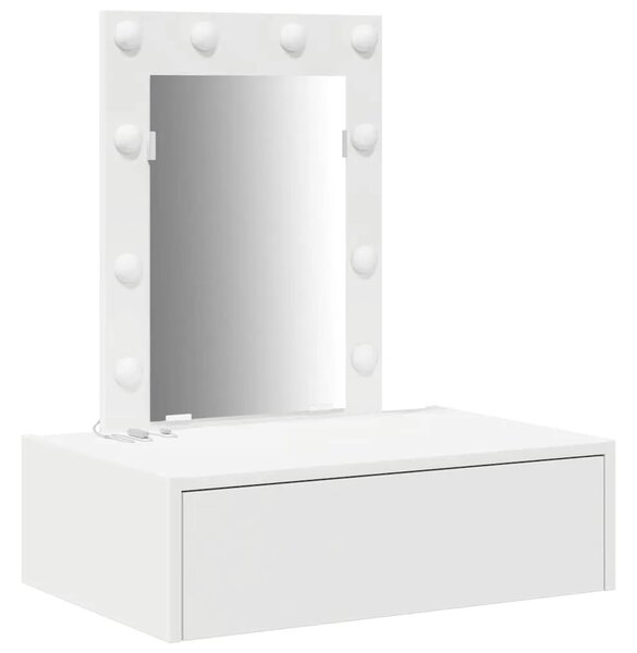 Toaletni stol Bijelo 60 x 40 x 70 cm Konstruirano drvo - 60 x 40 x 70 cm Bijeli s LED-om