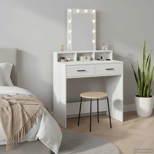Toaletni stol Bijelo 79 x 41 x 140 cm Konstruirano drvo - 79 x 41 x 140 cm Bijelo