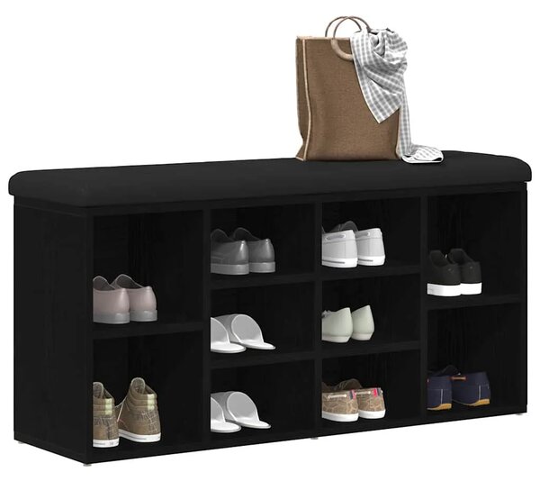 Klupa za cipele Crni hrast 102 x 32 x 50 cm Konstruirano drvo - Crni hrast 102 x 32 x 50 cm