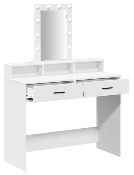 Toaletni stol Bijelo 100 x 41 x 140 cm Konstruirano drvo - 100 x 41 x 140 cm Bijelo