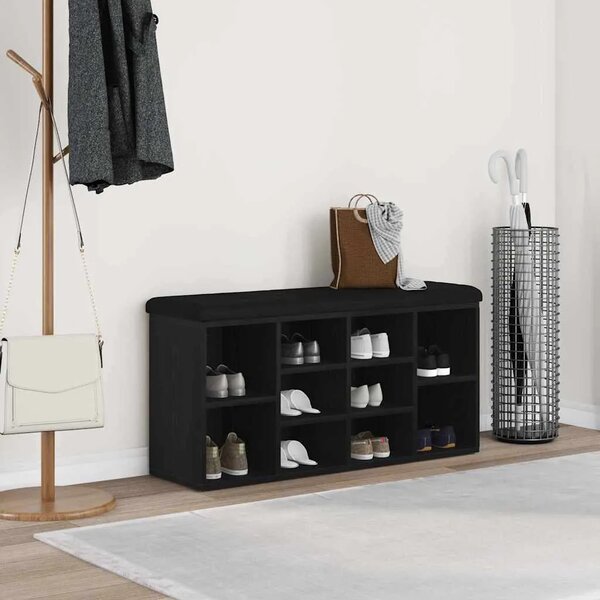 Klupa za cipele Crni hrast 102 x 32 x 50 cm Konstruirano drvo - Crni hrast 102 x 32 x 50 cm
