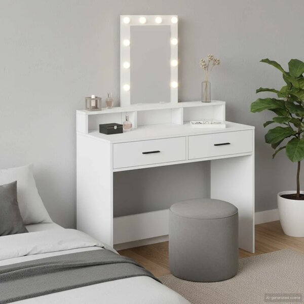 Toaletni stol Bijelo 100 x 41 x 140 cm Konstruirano drvo - 100 x 41 x 140 cm Bijelo