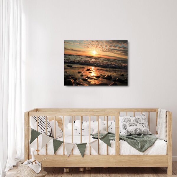 Staklena slika - Zalazak sunca na oceanu (70x50 cm)