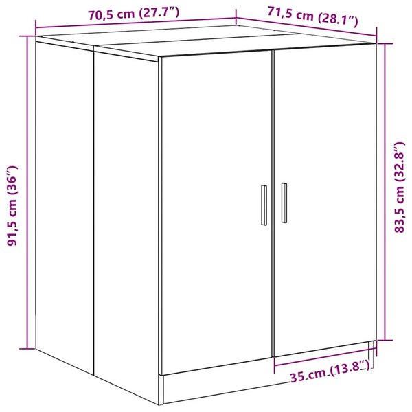 Ormar za perilicu rublja Crni hrast 70 5 x 71 5 x 91 5 cm - Crni hrast