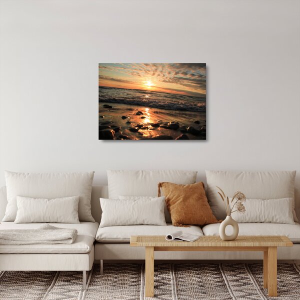 Staklena slika - Zalazak sunca na oceanu (70x50 cm)
