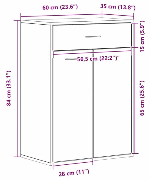 Polica za cipele 60 x 35 x 84 cm Konstruirano drvo Crni hrast - Crni hrast