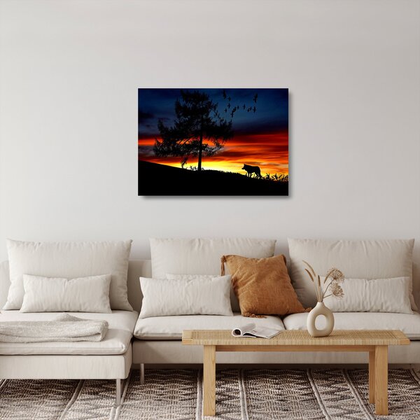 Staklena slika - Silueta vuka (70x50 cm)