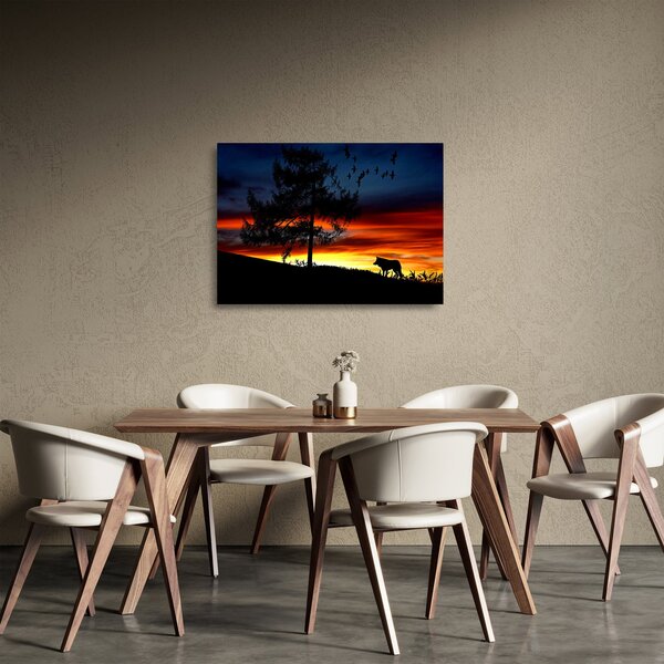 Staklena slika - Silueta vuka (70x50 cm)