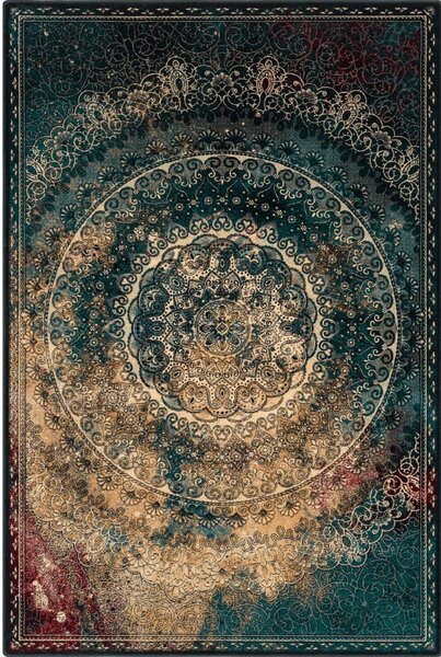 Petrolej zeleni vuneni tepih 133x180 cm Ann – Agnella