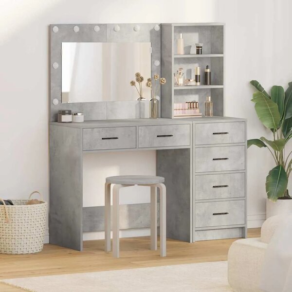 Toaletni stol 2 kom. Siva 78.5 x 41 x 135 cm Konstruirano drvo - Beton siva