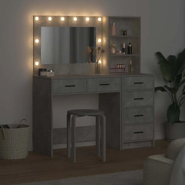 Toaletni stol 2 kom. Siva 78.5 x 41 x 135 cm Konstruirano drvo - Beton siva