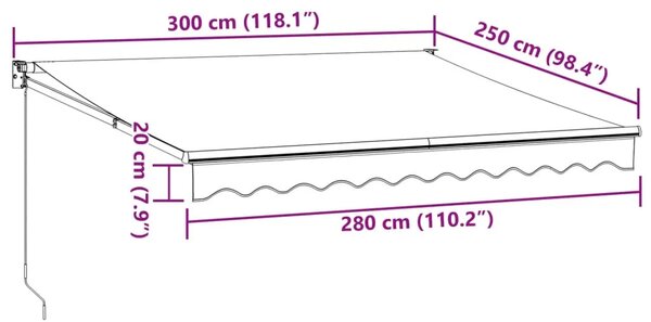 Tenda na uvlačenje antracit i bijela 3x2 5 m tkanina i aluminij - Antracit i bijela (bijeli okvir) 3 x 2.5 m 1 anthracite and wh