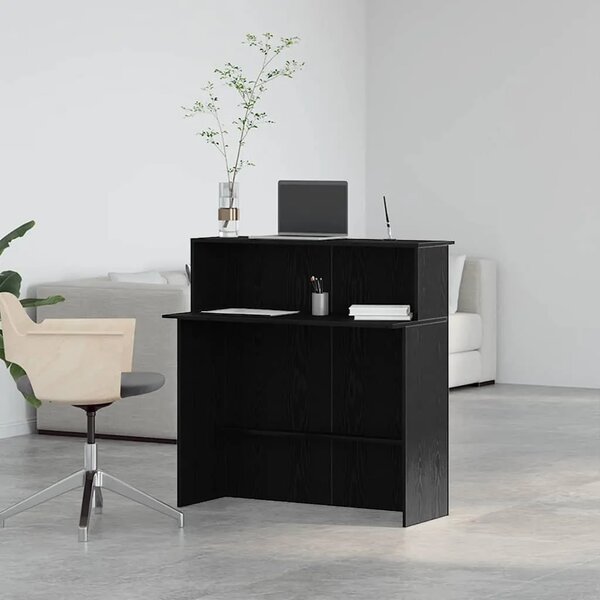 Recepcijski stol crni 100x50x103 5 cm izrađeno drvo - Crna Crna