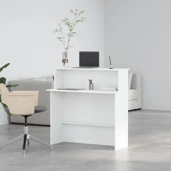 Recepcijski stol Bijeli 100x50x103 5 cm Inženirsko drvo - Bijela Bijela