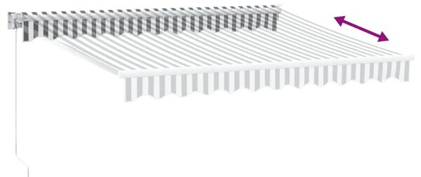 Tenda na uvlačenje antracit i bijela 3x2 5 m tkanina i aluminij - Antracit i bijela (bijeli okvir) 3 x 2.5 m 1 anthracite and wh