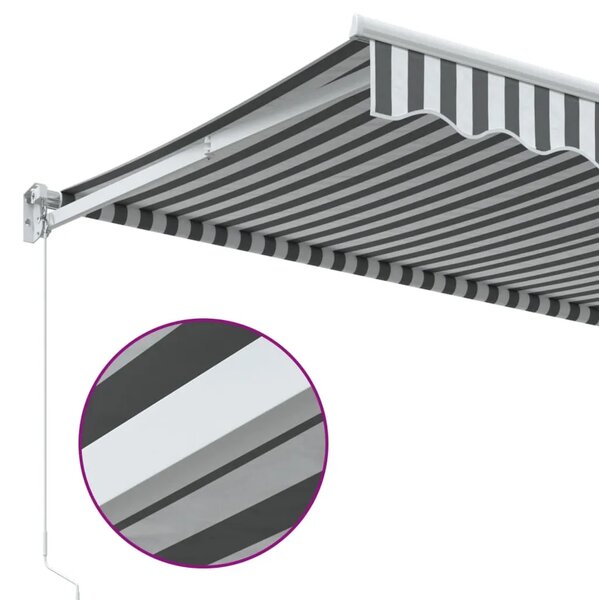 Tenda na uvlačenje antracit i bijela 3x2 5 m tkanina i aluminij - Antracit i bijela (bijeli okvir) 3 x 2.5 m 1 anthracite and wh