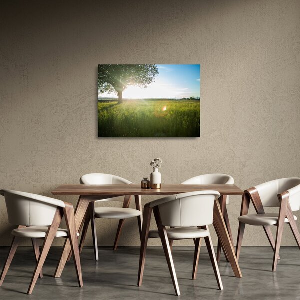 Staklena slika stabla u polju (70x50 cm)