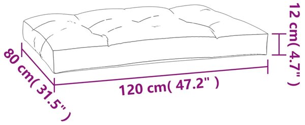 Jastuk za palete antracit 120 x 80 x 12 cm od tkanine - Antracit 120 x 80 x 12 cm 1 Antracit