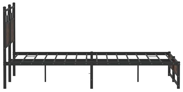Okvir kreveta bez madraca smeđi hrast 140x200 cm izrađeno drvo - Smeđi hrast 140 x 200 cm s uzglavljem i dvostrukim niskim podno