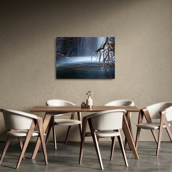 Staklena slika zimske lagune (70x50 cm)