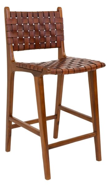 Smeđa barska stolica od masivne tikovine 101 cm Perugia – House Nordic