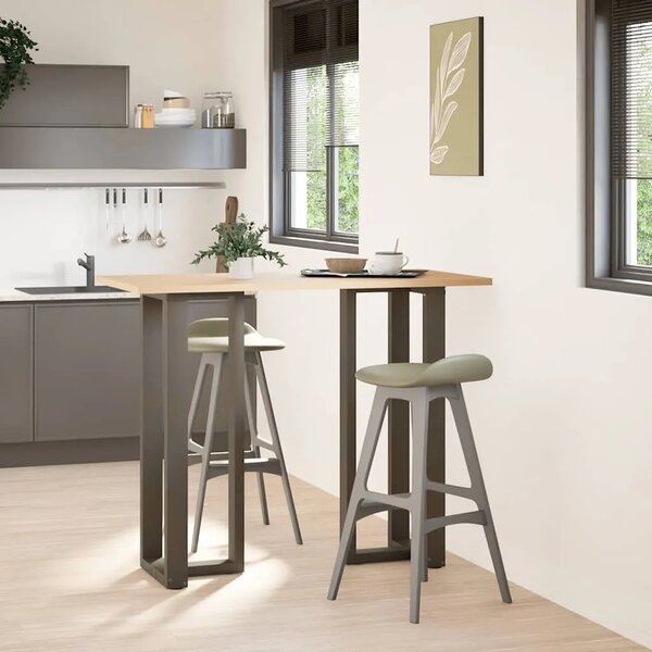 Noge za barski stol T-oblika 2 kom Crne 50x35x(110-111) cm Čelik - Prirodna 50 x 35 x (110-111) cm 2 1