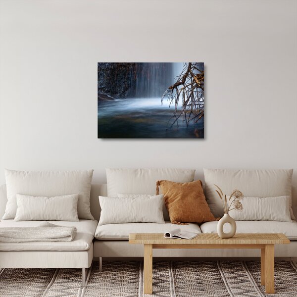 Staklena slika zimske lagune (70x50 cm)