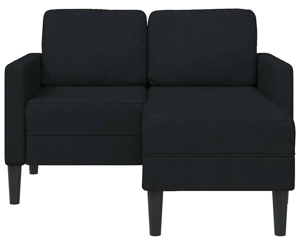 Sofa 2-sjed s ležaljkom u obliku slova L crna tkanina 125 cm - Crna Crna