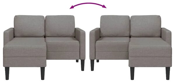 Sofa 2-sjed s ležaljkom u obliku slova L Taupe 125 cm tkanina - Sivo-smeđa Sivo-smeđa