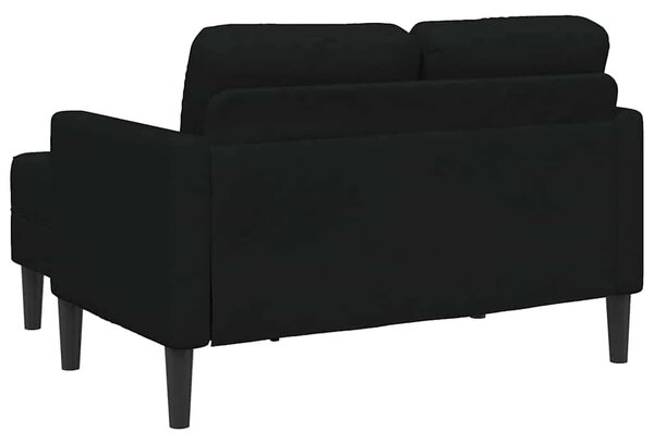 Sofa 2-sjed s ležaljkom u obliku slova L crna tkanina 125 cm - Crna Crna
