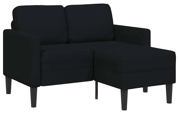 Sofa 2-sjed s ležaljkom u obliku slova L crna tkanina 125 cm - Crna Crna