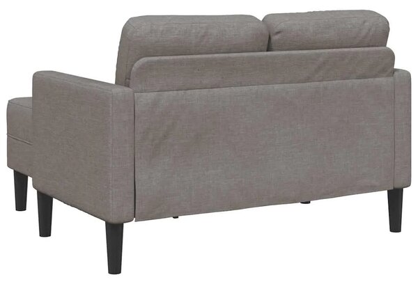 Sofa 2-sjed s ležaljkom u obliku slova L Taupe 125 cm tkanina - Sivo-smeđa Sivo-smeđa