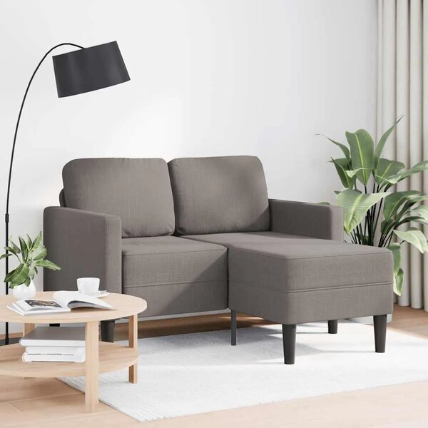 Sofa 2-sjed s ležaljkom u obliku slova L Taupe 125 cm tkanina - Sivo-smeđa Sivo-smeđa