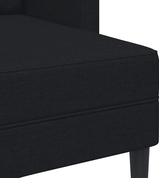 Sofa 2-sjed s ležaljkom u obliku slova L crna tkanina 125 cm - Crna Crna
