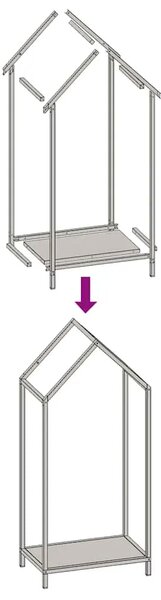 Stalak za drva antracit 40x25x90 cm hladno valjani čelik - Antracit 40 x 25 x 90 cm Antracit 40 x 25 x 90 cm