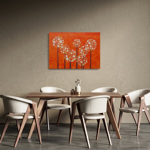 Staklena slika - Narančasta šuma (70x50 cm)