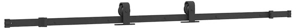 Klizna vrata s priborom crna 102 5 x 205 cm kaljeno staklo - Crna i mat 102.5 x 205 cm (200 cm sliding rail) 1 Mreže 4 x 2