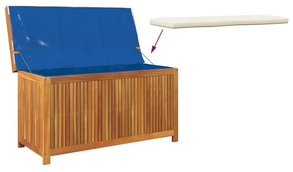 Vanjska kutija za jastuke 113x50x60 5 cm masivno drvo bagrema - Krem bijela 113 x 50 x 60.5 cm Krem bijela 113 x 50 x 60.5 cm