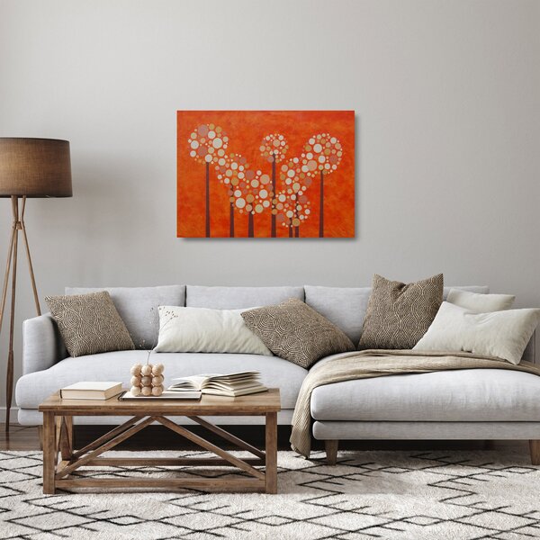 Staklena slika - Narančasta šuma (70x50 cm)