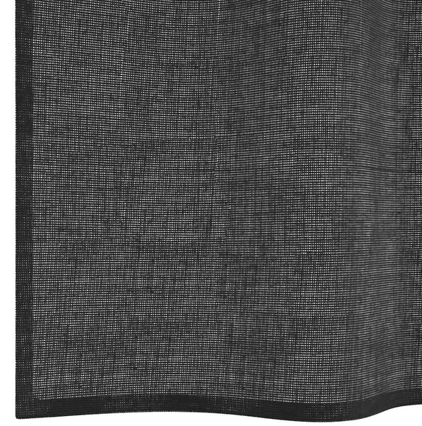 Voile zavjese s ušicama 2 kom crne 140x140 cm - Crna 140 x 140 cm 1 s ušicama