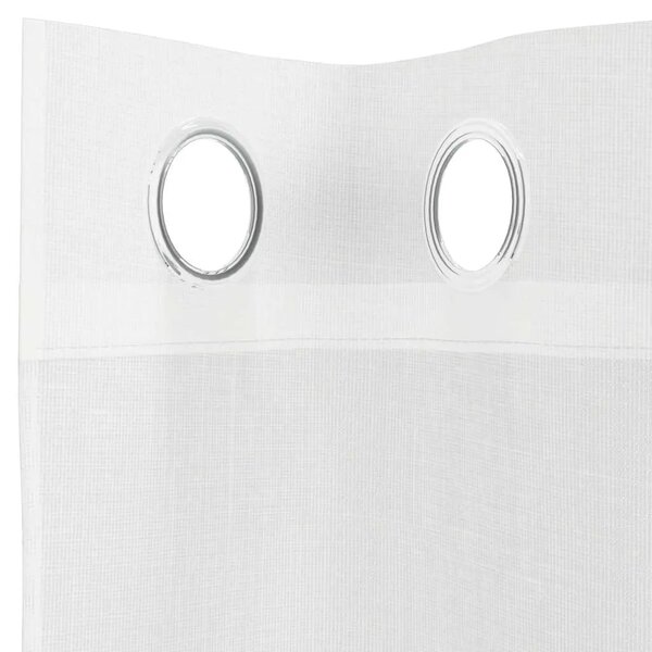 Voile zavjese s ušicama 2 kom bijele - Bijela 140 x 175 cm 1 s ušicama