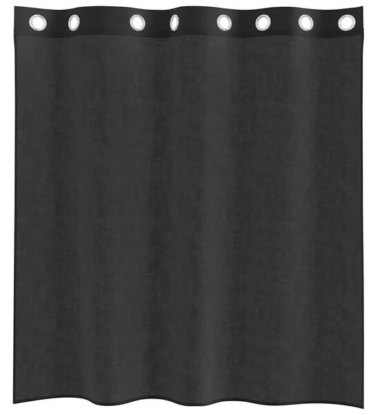 Voile zavjese s ušicama 2 kom crne 140x140 cm - Crna 140 x 140 cm 1 s ušicama
