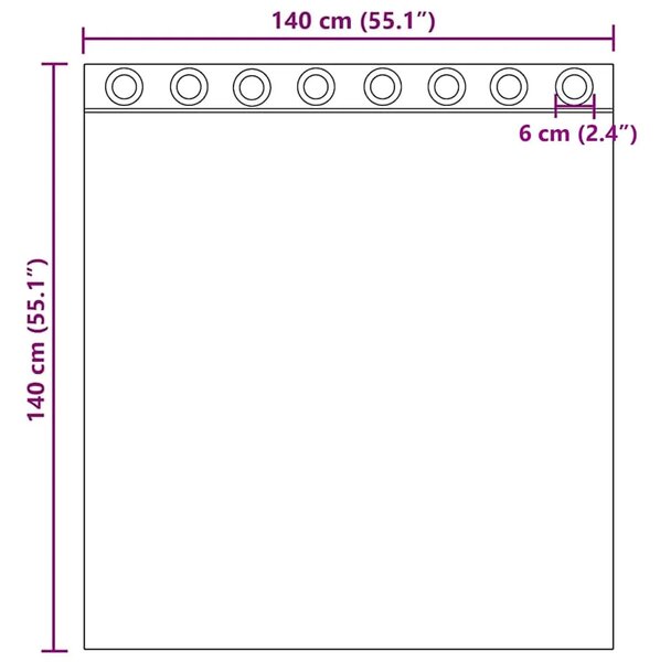 Voile zavjese s ušicama 2 kom crne 140x140 cm - Crna 140 x 140 cm 1 s ušicama