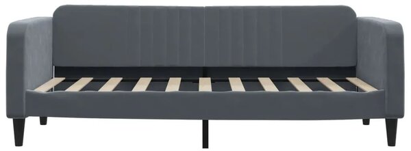 Dnevni krevet s madracem tamno sivi 90x190 cm baršun - Tamno siva 90 x 190 cm s madracem Tamno siva